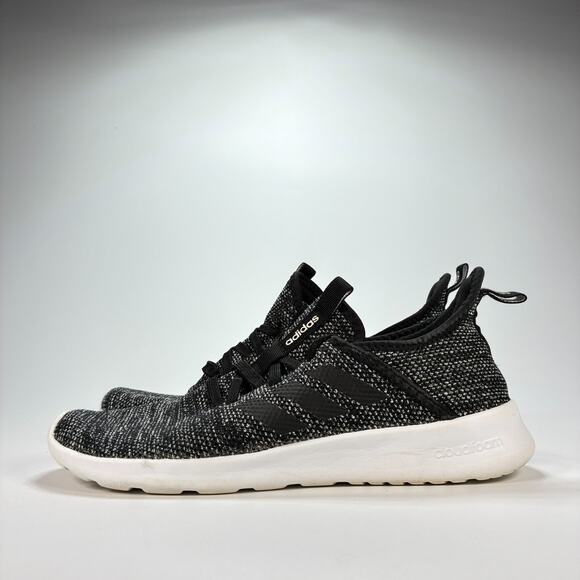 Adidas Cloudfoam Pure Black White Slip On Running Shoes DB0694 Women's Size 8.5 - Picture 4 of 10